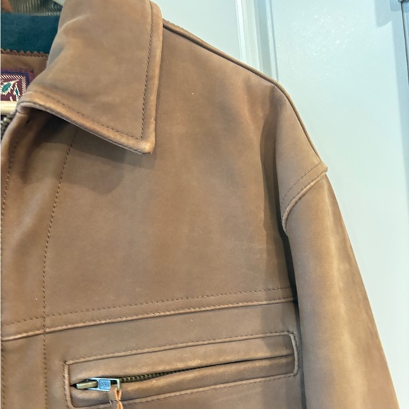 The Territory Ahead Leather Jacket Aztec Southwest Blanket Lined Brown Men’s M - Picture 7 of 15